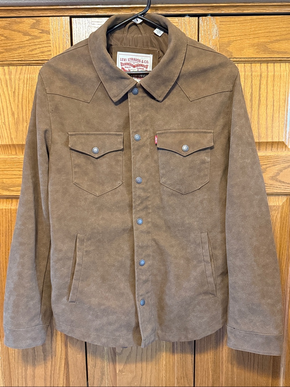 Levi's Brown Faux Suede Lightweight Trucker Jacket-Small